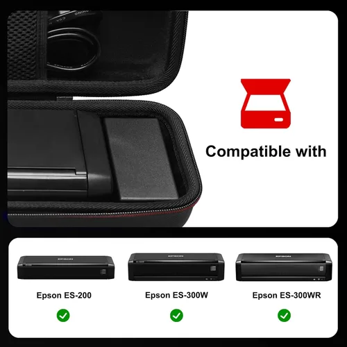 Vista 2 de Funda LTGEM para escáner de documentos Epson Workforce ES-200/ES-300W/ES-300WR Hard EVA Shell, Water-Resistant, Shock Protection