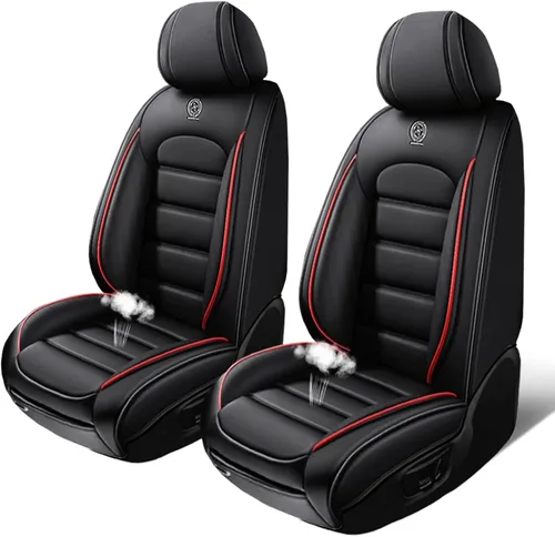 Vista 18 de Fundas de asiento para GMC Canyon 2004-2024, 2 fundas de asiento de automóvil de cuero, fundas protectoras de asiento impermeables, fundas
