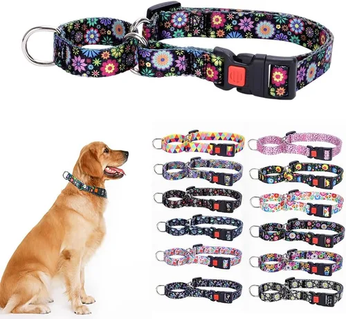 Vista 8 de Martingale - Collares de perro con estampado cómodo y ajustable, resistente celosía, talla S