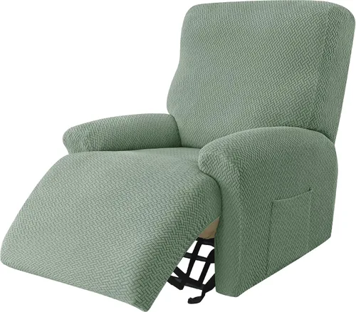 Vista 22 de Eco-Ancheng Fundas reclinables Lazyboy de 4 piezas, fundas para sofá reclinable, fundas antideslizantes para sillas reclinables, con bolsillos