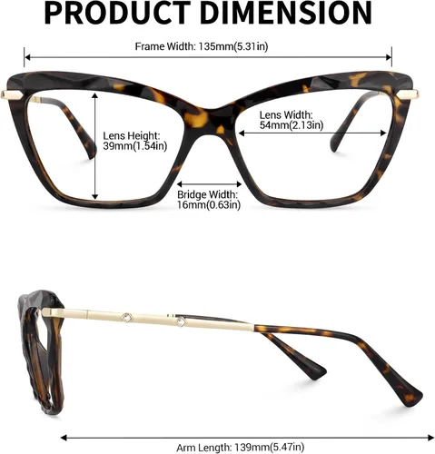 Vista 65 de Zeelool Gafas de bloqueo de luz azul ojo de gato de cristal para mujer Juliet VFP0270
