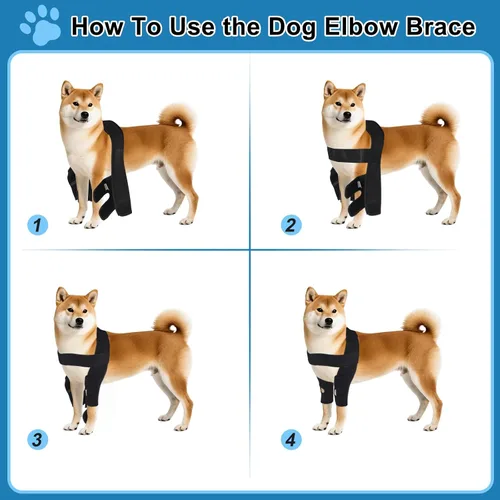 Vista 5 de Protector de codo para perro, coderas de perro para pierna delantera para alivio elástico de tumores de efusión, callos, edema, displasia, úlceras