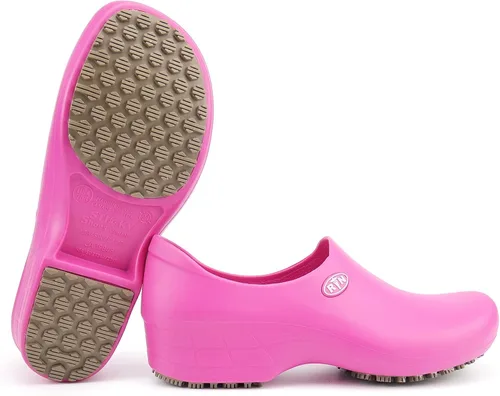 Vista 9 de Sticky Zapatos de lactancia para mujer, impermeables, antideslizantes, tema hospitalario, zuecos médicos para exfoliantes de sala de operaciones