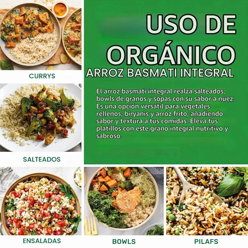Vista 7 de Jiva - Arroz Basmati orgánico integral de 10 libras, calidad premium de la India