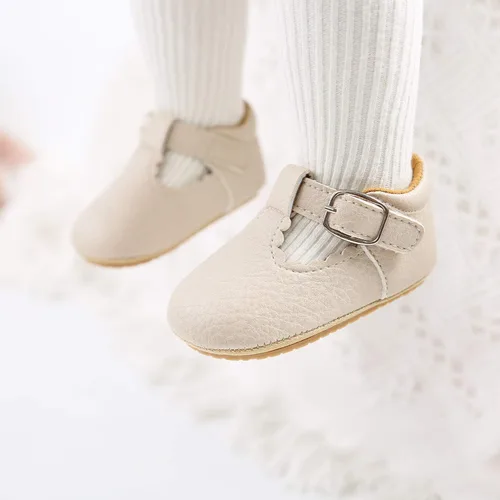Vista 3 de SOFMUO Zapatos deportivos de cuero con cordones para bebés, niños y niñas, suela de goma suave, mocasines Oxford para recién nacidos