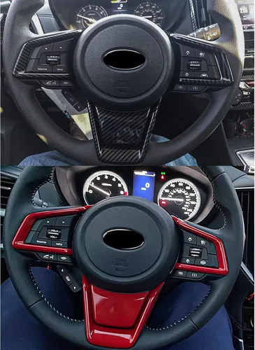 Vista 5 de 4 piezas de marco de panel de volante de fibra de carbono ABS para Subaru Forester Ascent SUV 2019-2024, para Impreza 2017-2024, para Legacy/Outback