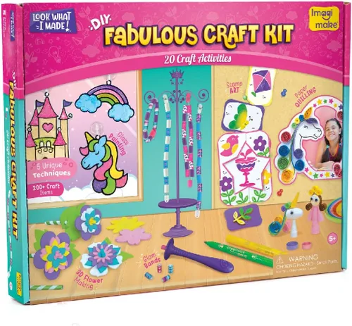 Vista 7 de Kit de manualidades Imagimake - Artes y manualidades para niños de 5 años en adelante - Arcilla de secado al aire, papel para quilling, arte