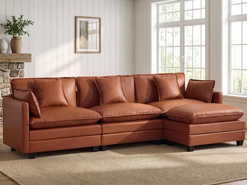 Vista 90 de Sofá modular en forma de nube de 113 pulgadas, sofás de asiento profundo de gran tamaño para sala de estar, sofá modular tapizado de chenilla
