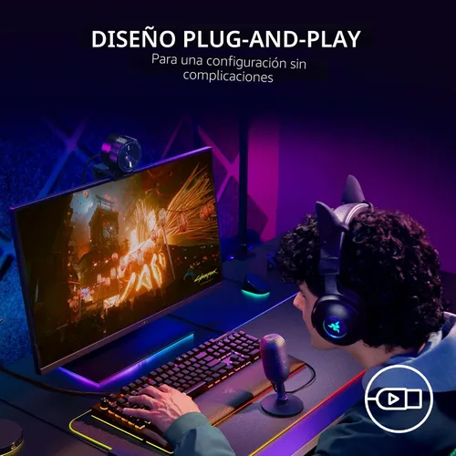 Vista 6 de Razer Seiren V3 Mini Micrófono USB: Micrófono de condensador - Patrón de captación supercardioide - Sensor de silencio con toque y indicador LED