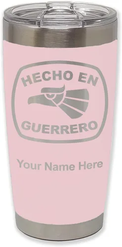 Vista 22 de LaserGram Vaso aislado al vacío de 20 onzas, hecho en Guerrero, grabado personalizado incluido (negro)