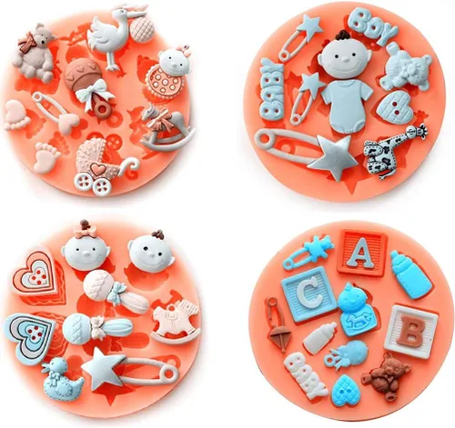 Vista 4 de Christmas Love Peach Theme - Molde de silicona para pastel y fondant, para gomitas, azúcar, chocolate y magdalenas F533-F534-F535
