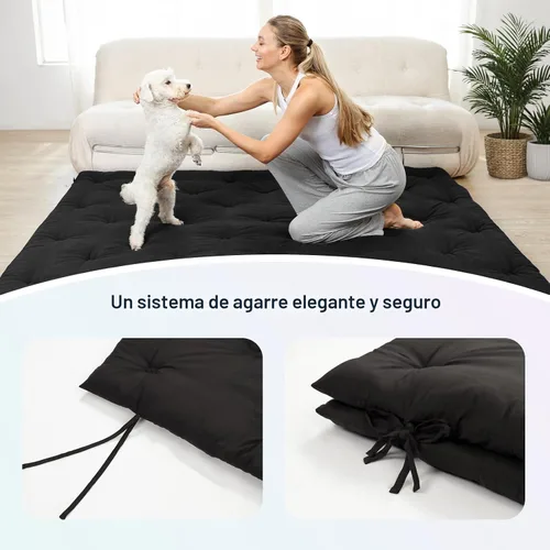 Vista 6 de Syrinx Colchón de Futón de Suelo Japonés Tamaño Individual 75"x39", Cama de Suelo Perezosa Plegable Engrosada para Adultos, Tumbona Enrollable