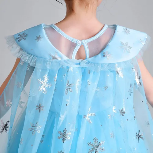 Vista 4 de GZ-LAOPAITOU Frozen Dresses for Girls Cosplay Elsa Princess on Birthday Party Halloween Christmas with Accessories Blue