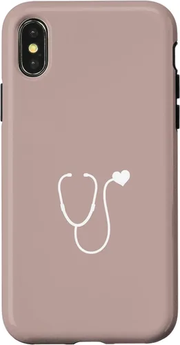 Vista 5 de Pink Taupe - Funda con estetoscopio de corazón para enfermera o doctor para iPhone 17