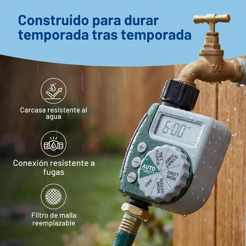 Vista 6 de Orbit 62061Z temporizador de manguera de riego digital programable de 1 salida Funciona con pilas con pantalla LCD, retardo de lluvia integrado