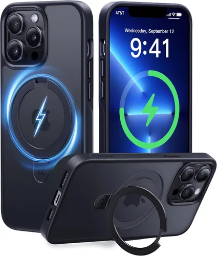 Vista 56 de CASEKOO - Funda diseñada para iPhone 14 Pro con soporte magnético invisible [protección contra caídas de grado militar] [compatible con MagSafe]