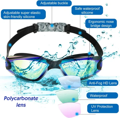 Vista 3 de Konohan 24 Pack Swim Goggles Bulk for Kids adult Pool Goggles Anti Fog Silicone No Leak Swimming Glasses for Men Women Youth