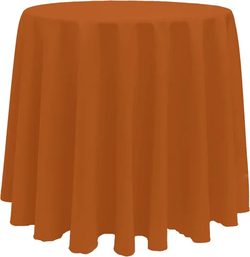Vista 62 de Ultimate Textile Mantel redondo de lino de poliéster de 132 pulgadas, color rojo festivo