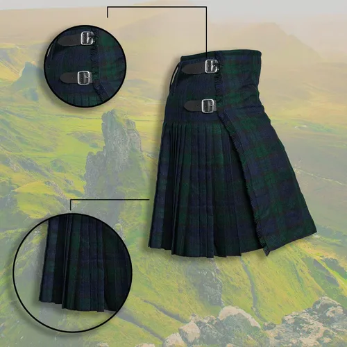 Vista 4 de UMAM Juego de horno de tartán - 08 piezas de accesorios para hombre, traje escocés