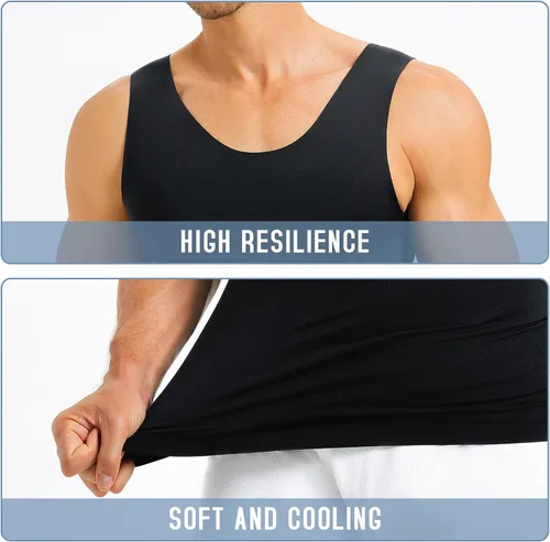 Vista 3 de TAILONG Camisas de compresión de ginecomastia para hombre, fajas moldeadoras para adelgazar el cuerpo, chaleco sin mangas, fajas para hombres