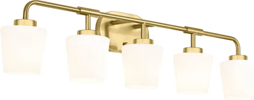 Vista 8 de AD-22004-2W-SN - Lámparas de baño sobre espejo, 2 luces de níquel cepillado con vidrio blanco leche, apliques de pared vintage de granja