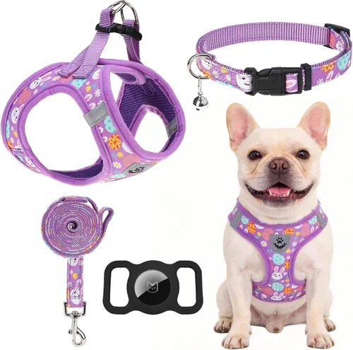 Vista 16 de Arnés para cachorros de otoño de Acción de Gracias - Collar y correa para perro - Arnés de chaleco para perros pequeños de malla suave acolchada