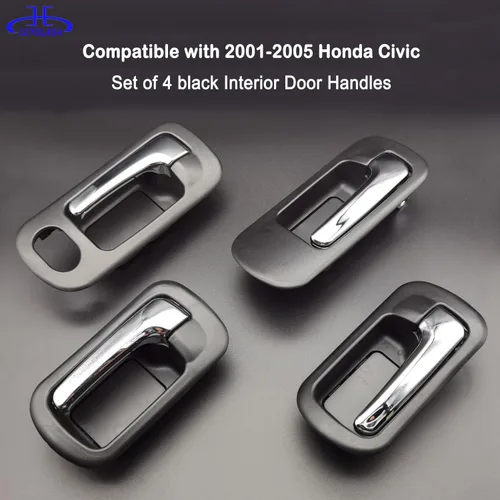 Vista 2 de 4 piezas de manijas interiores para puertas para Honda Civic 2001 2002 2003 2004 2005, para puerta delantera, puerta trasera, lado izquierdo