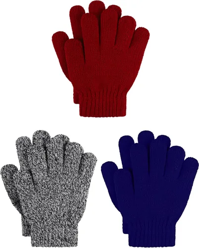 Vista 15 de Cooraby 3 pares de guantes de invierno para niños, gruesos y cálidos