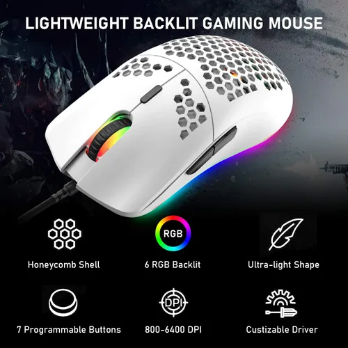Vista 5 de Teclado mecánico para juegos 60% con cable, Chroma RGB 12 LED retroiluminado tipo C, inalámbrico, 61 teclas, teclado compacto para juegos, Bluetooth
