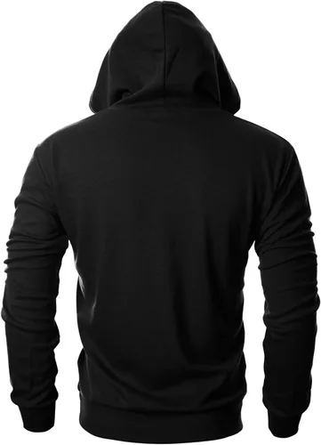 Vista 3 de Ohoo Sudadera básica con capucha para hombre, ligera, manga larga, con bolsillo tipo canguro