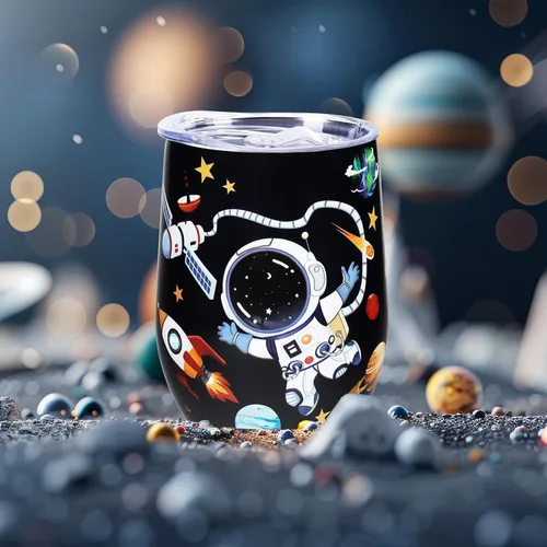 Vista 7 de NymphFable Vaso de acero inoxidable aislado de astronauta de 12 onzas