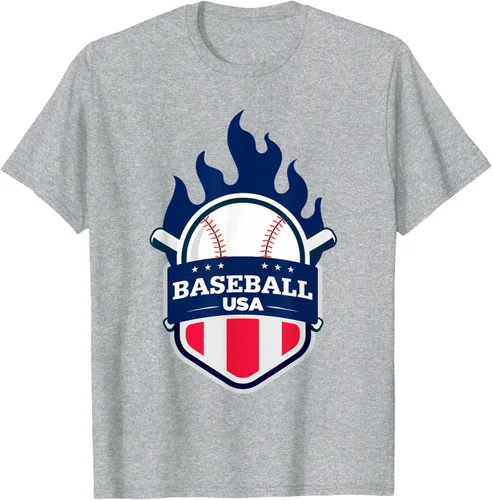 Vista 50 de Baseball USA Support the Team Shirt - Camiseta con la bandera de Estados Unidos, Blanco, S
