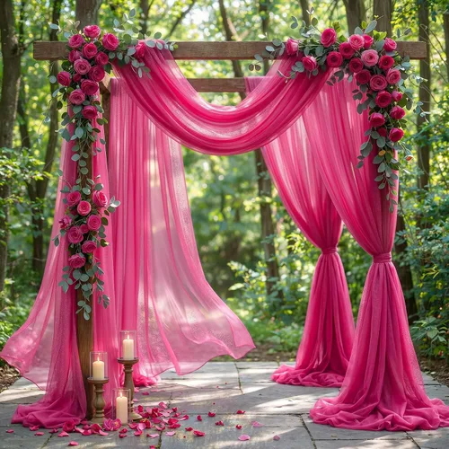 Vista 23 de Tela Negra para Drapeado de Arco de Boda 1 Panel 30'' x 20 Pies Cortinas Negras Tela Transparente Telón de Fondo Telas para Drapeado de Arco