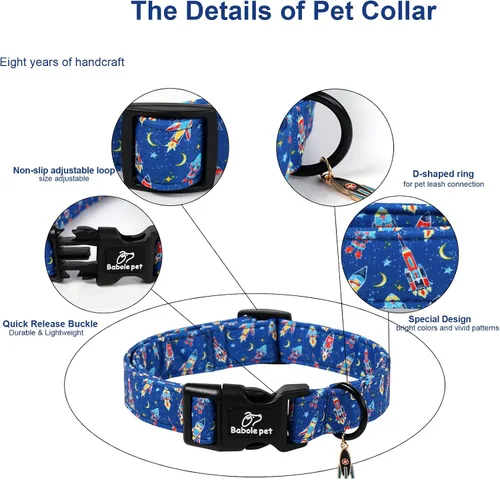 Vista 92 de Collar para perros del 4 de julio, collares patrióticos azules para cachorros y perros pequeños, ligero y ajustable 1776 collares para cachorros