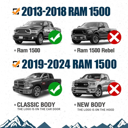 Vista 2 de u-Box Kit de parachoques delantero + parachoques trasero Ram 1500 2014 para Dodge Ram 1500 2013-2018 (excluye Rebel) y Ram 1500 Classic 2019-2024