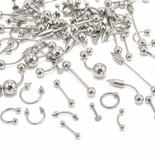 Vista 8 de 156085 piezas de piercings corporales, decoración de joyería, unisex, lengua, nariz, uñas, ombligo, juego de anillos de regalo