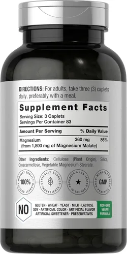 Vista 2 de Horbäach Malato de Magnesio 1800mg 250 cápsulas