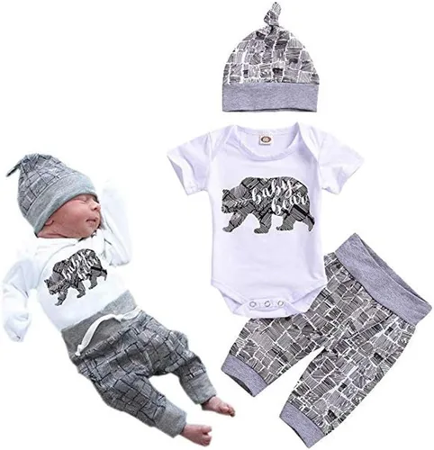 Vista 2 de Conjunto de ropa para bebés recién nacidos, conjunto de pantalones y pantalones