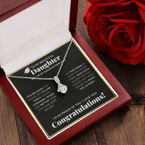 Vista 2 de Graduation Necklace For Her 2023 - Graduation Necklace 2019 For Women, Para La Reina De Mi Vida - Collar De Amor Infinito, Regalos Para Graduacion