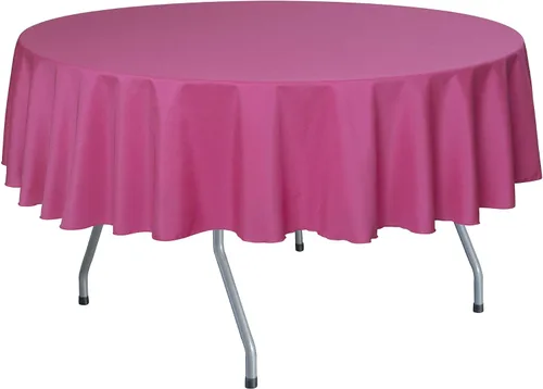 Vista 9 de Ultimate Textile Mantel redondo de lino de poliéster de 72 pulgadas, color rojo ladrillo