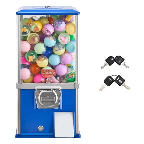 Vista 9 de VEVOR Máquina de chicle, dispensador de máquina expendedora de dulces de 21 pulgadas, máquinas expendedoras de 25 centavos para centros comerciales