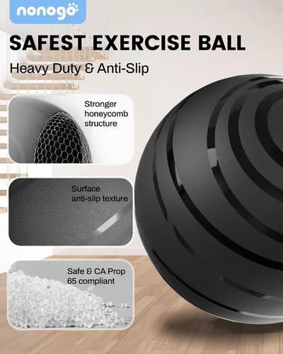 Vista 4 de nonogo Bola de parto para embarazo con bandas de resistencia, pelota de ejercicio para entrenamiento, yoga, terapia física, fisio de maternidad