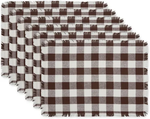 Vista 13 de DII Colección de Mesa a Cuadros Pesada con Flecos, Camino de Mesa, 14x72 pulgadas, Gris 2-Gris