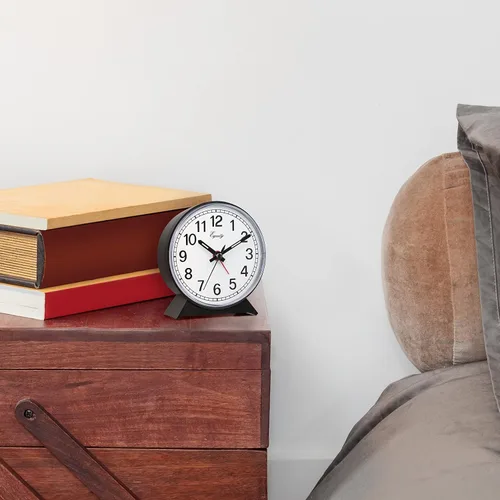 Vista 6 de Equidad 14075 Reloj despertador analógico de cuerda negro