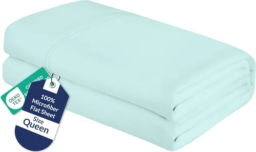 Vista 65 de Royale Linens Sábana Plana Individual – Sábanas Planas de Microfibra Cepillada Ultra Suave 1800 Solamente – Sin Arrugas y Resistentes a las Manchas