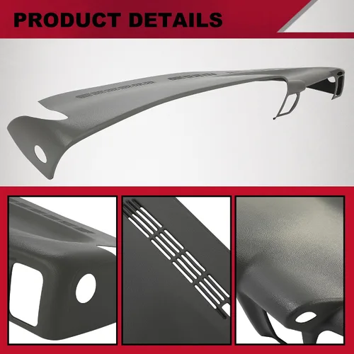 Vista 4 de HECASA Cubierta moldeada para tablero de salpicadero, color gris oscuro, compatible con Chevrolet Silverado GMC Sierra 1999-2007