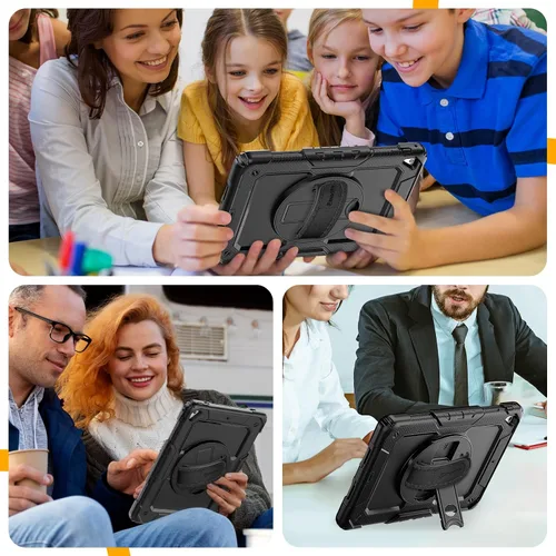 Vista 5 de Timecity - Funda para iPad de 6ª y 5ª generación, 9,7 pulgadas, 2018/2017, con soporte giratorio, silicona, carcasa protectora de PC de repuesto