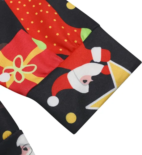 Vista 5 de MOUSYA Sudadera de Navidad para mujer, divertida, fea, de Navidad, con estampado de Papá Noel, manga larga