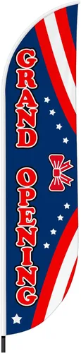 Vista 81 de DreamController - Bandera de plumas de alteraciones (11.5 pies x 2.5 pies) por DreamController para negocios al aire libre con poste adicional