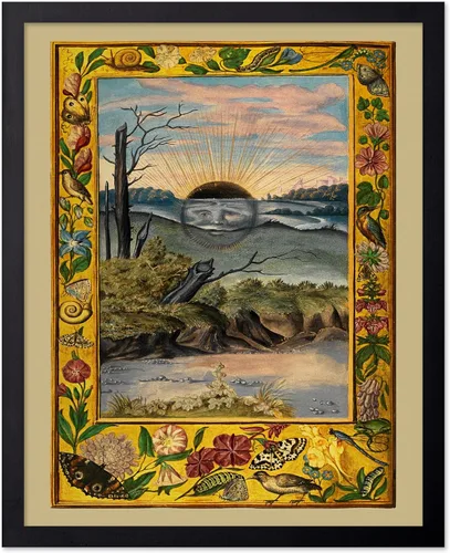 Vista 66 de Poster Master Póster vintage, estampado retro de león verde devorando el sol, arte hermético, arte de mitología, regalo para hombres y mujeres